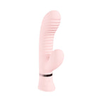 Loveline Mystique Rechargeable Silicone Ribbed Rabbit Vibrator Pink