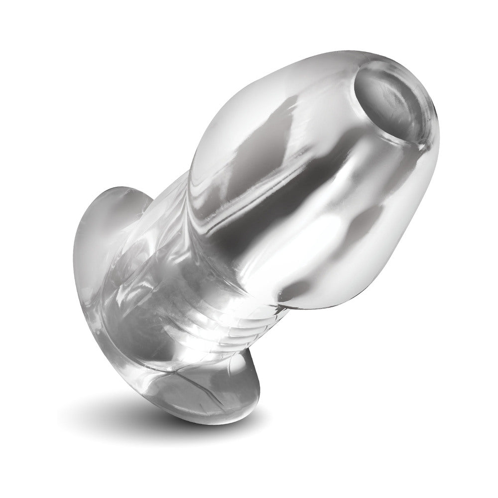 Master Series Dicked Clear Hollow Anal Plug Large