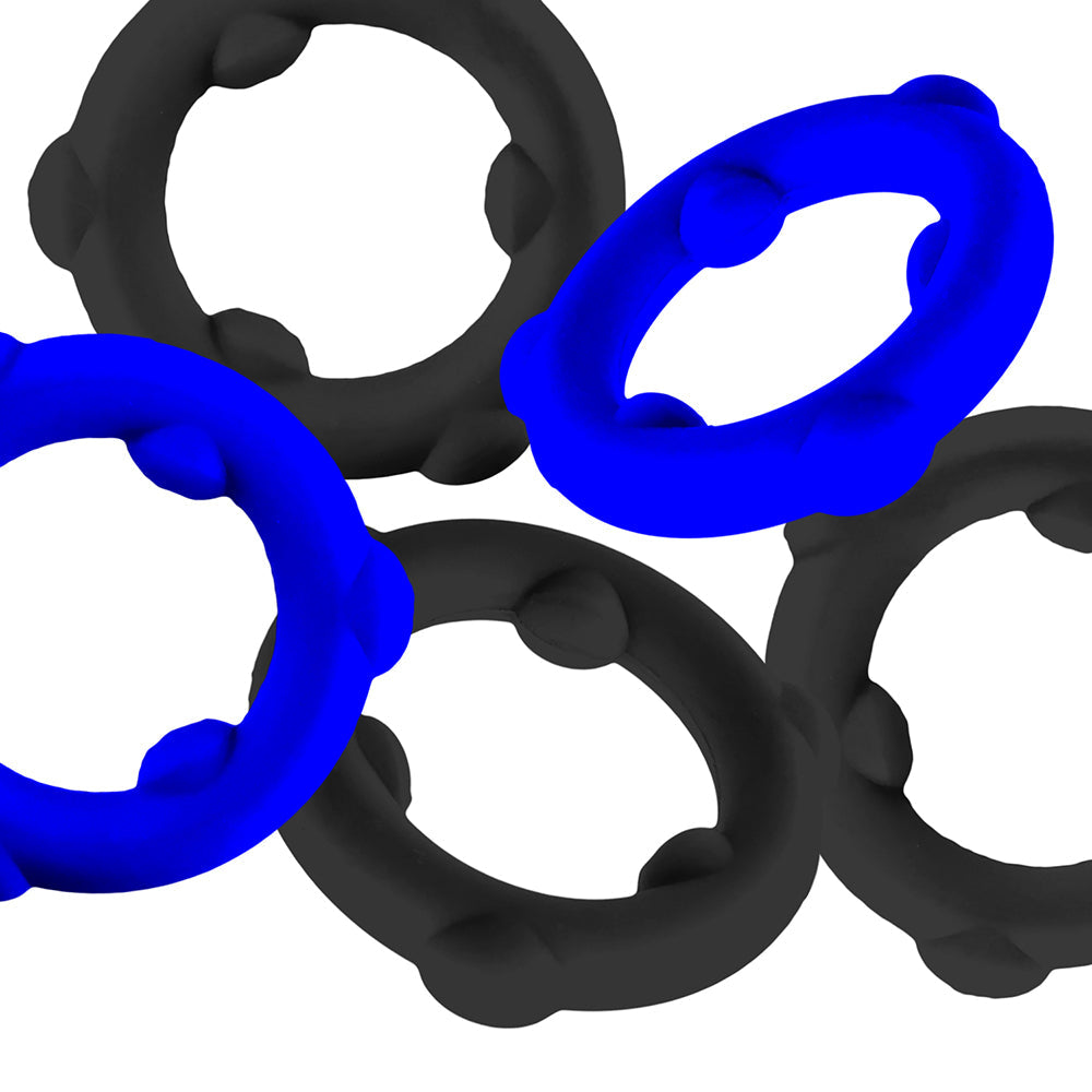 Oxballs Gearheads 5-Pack Spinner Rings Blue/Black