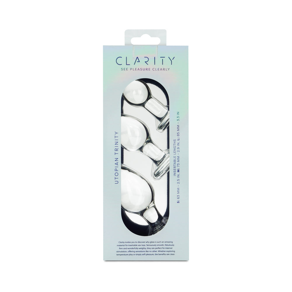 Clarity Utopian Trinity Glass Plug Set