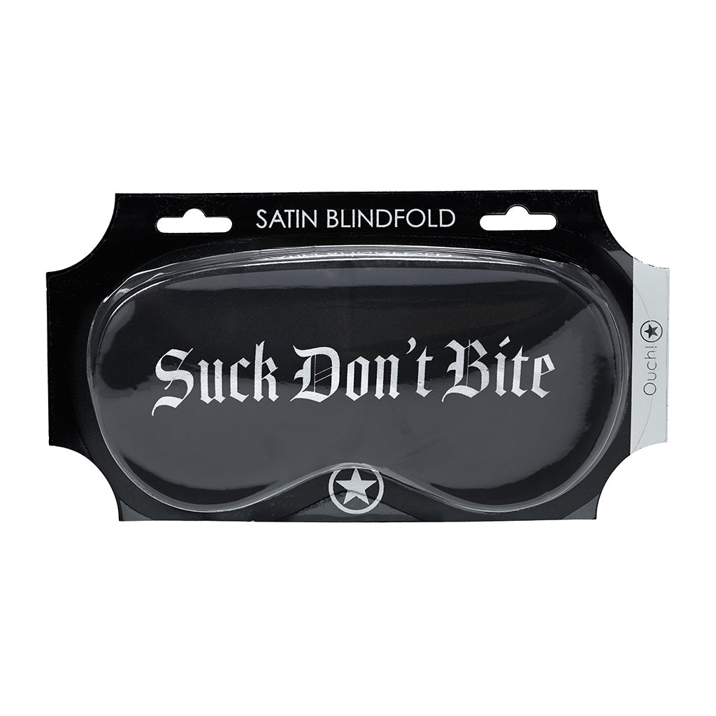 Ouch! Suck Don't Bite Printed Mask Satin Black