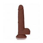 RealRock 8 in. Cock with Balls Straight Brown