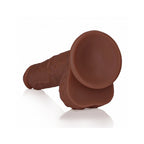 RealRock 8 in. Cock with Balls Straight Brown