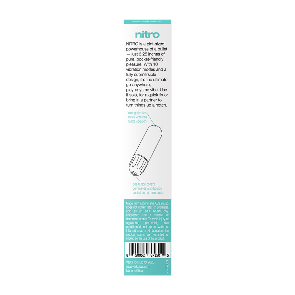 VeDO Nitro Rechargeable Bullet Vibe Turquoise