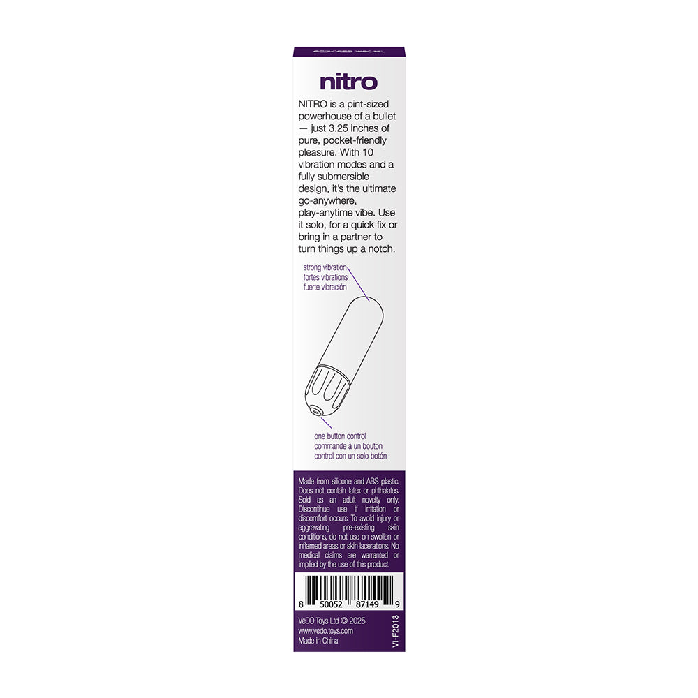 VeDO Nitro Rechargeable Bullet Vibe Purple