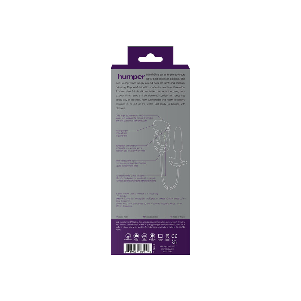 VeDO Humper Rechargeable Dual C-Ring with Anal Plug Purple
