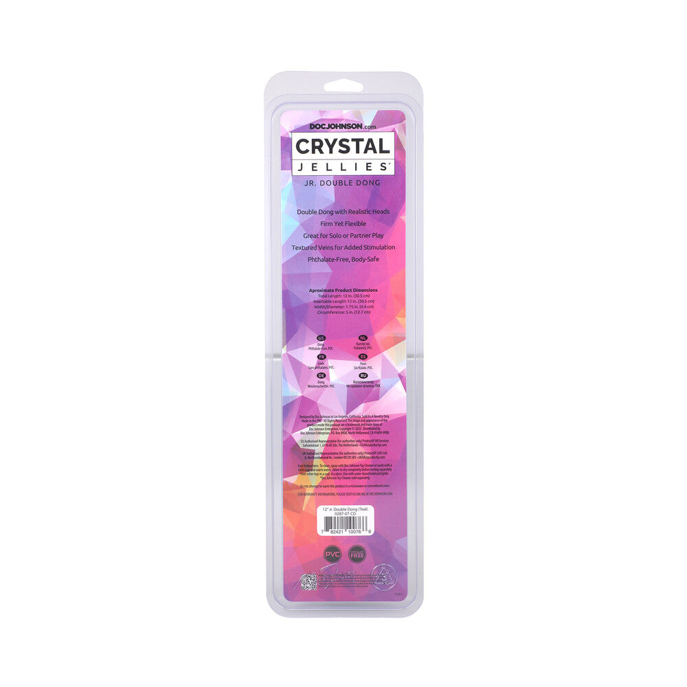 Crystal Jellies 12 in. Jr. Double Dong Teal