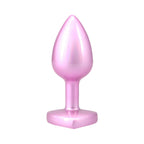 Booty Bling Heart Diamond Jeweled Metal Plug Pink Small