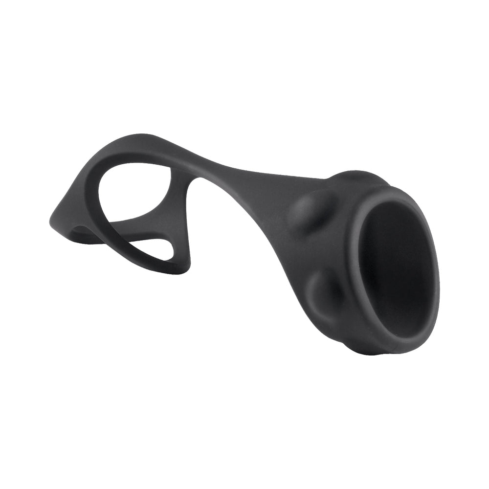 Enhancer Textured Cock Strap & Ball Stretcher Black
