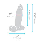 b-Vibe Slipskin Realistic Silicone Dildo 6 in. Girthy Cream