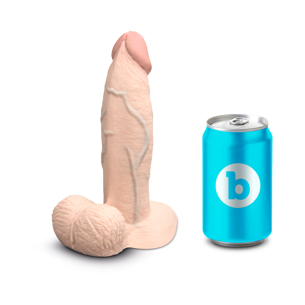 b-Vibe Slipskin Realistic Silicone Dildo 7 in. Girthy Cream