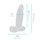 b-Vibe Slipskin Realistic Silicone Dildo 7 in. Girthy Cream