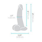 b-Vibe Slipskin Realistic Silicone Dildo 8 in. Curved Cream
