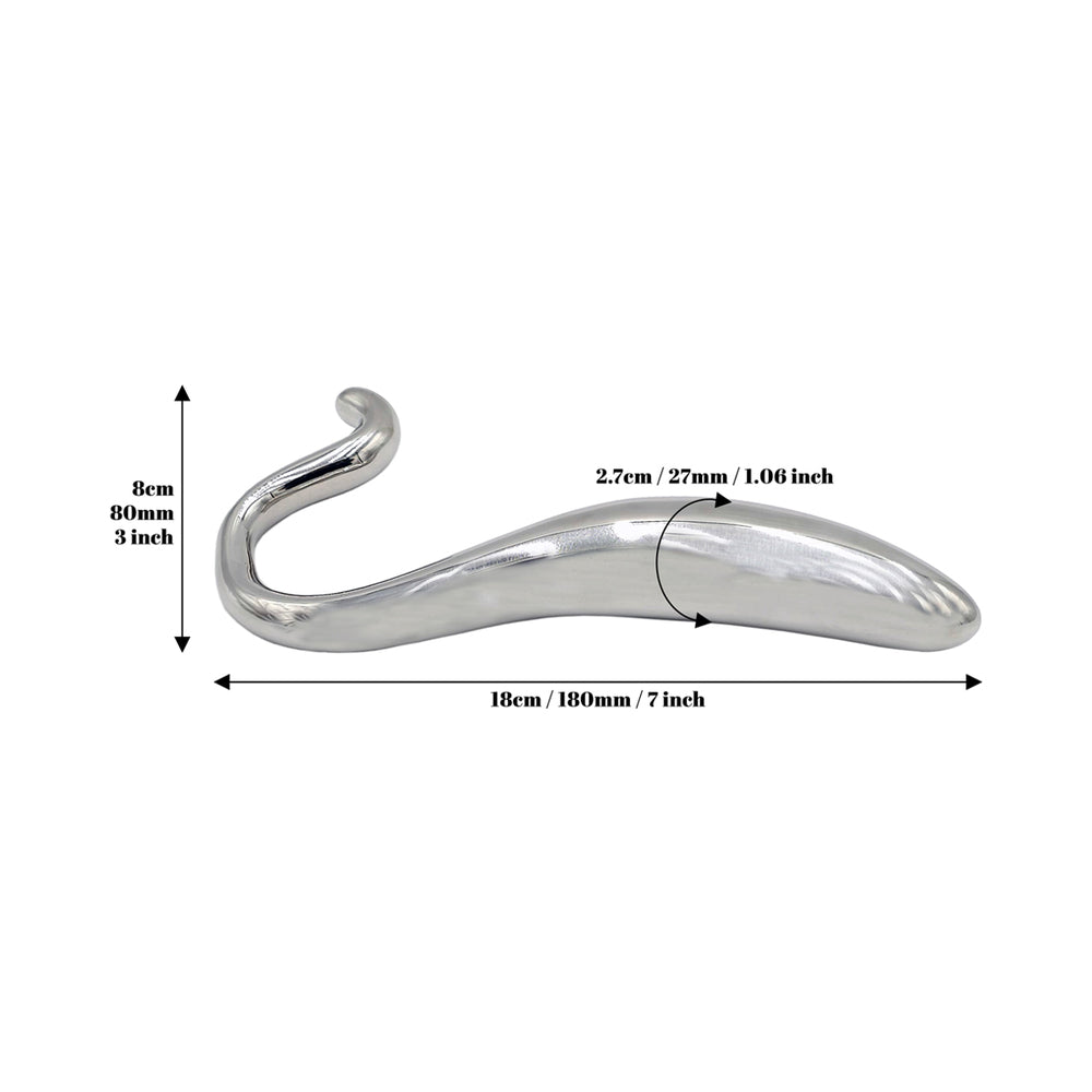 Rouge Stainless Steel Hollow Curved Wand In Case
