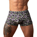 Male Power Gridlock'd Short with Strap Print L