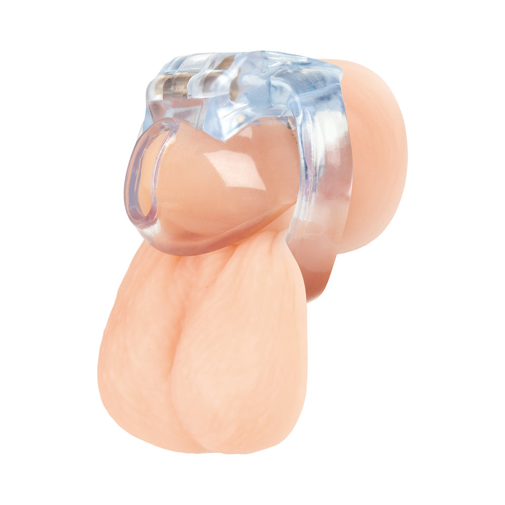 Blue Line Small Dick Acrylic Mini Chastity Cage