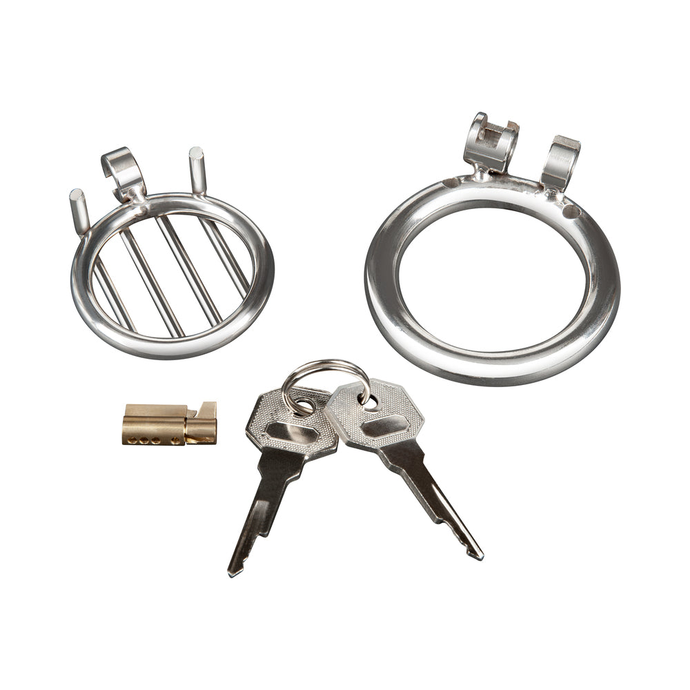 Blue Line Stainless Steel Inverted Micro Jail Time Chastity Cage