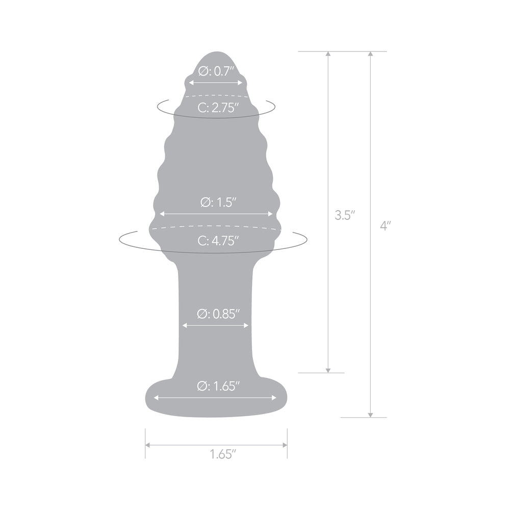Glas Cornstar 4 in. Glass Butt Plug