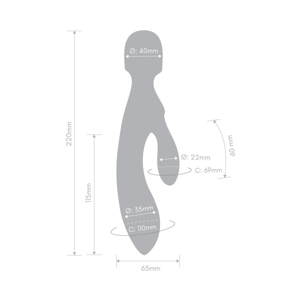 Together Tri Delight Dual-Ended Triple Stim Wand & Rabbit Vibrator