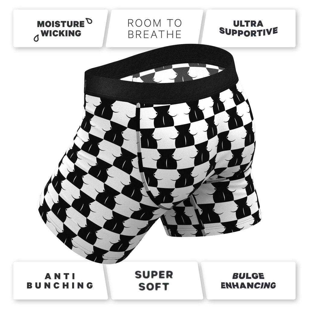 Shinesty The Chest Mate Checkered Ball Hammock Pouch Underwear with Fly M