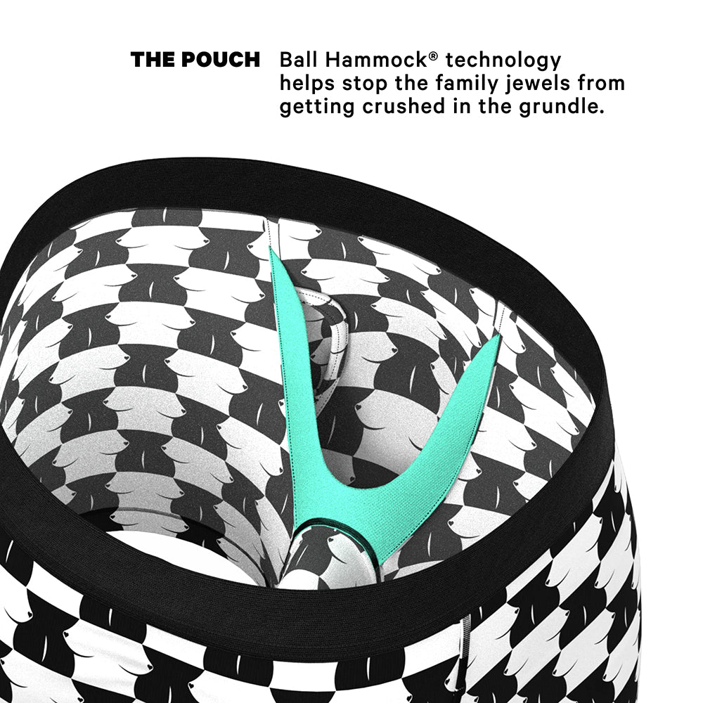 Shinesty The Chest Mate Checkered Ball Hammock Pouch Underwear with Fly L