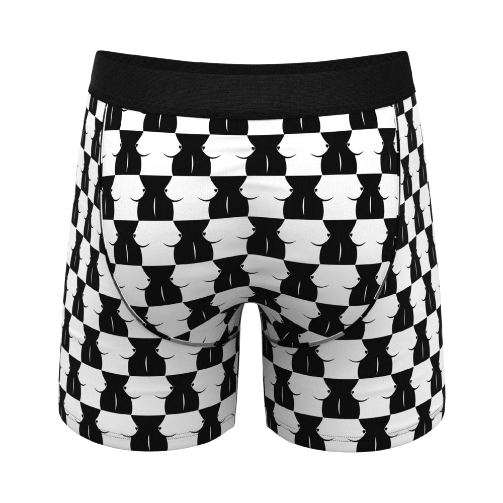 Shinesty The Chest Mate Checkered Ball Hammock Pouch Underwear with Fly XL