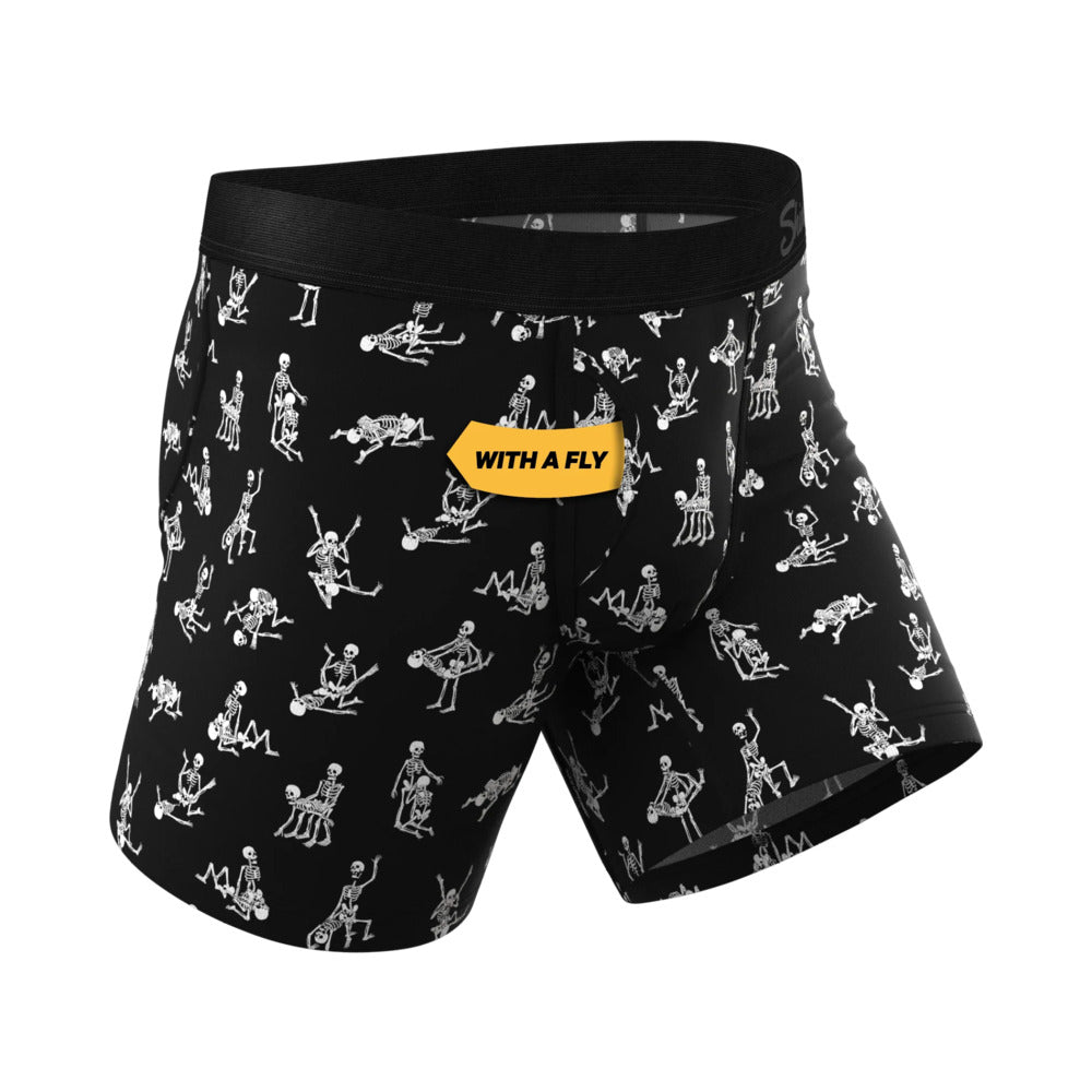Shinesty The Bare Back Bones Glow-in-the-Dark Skeletons Ball Hammock Pouch Underwear with Fly S