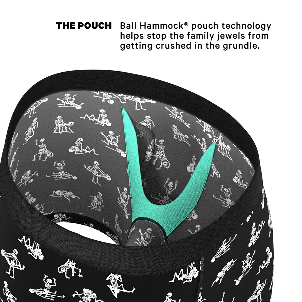 Shinesty The Bare Back Bones Glow-in-the-Dark Skeletons Ball Hammock Pouch Underwear with Fly XL