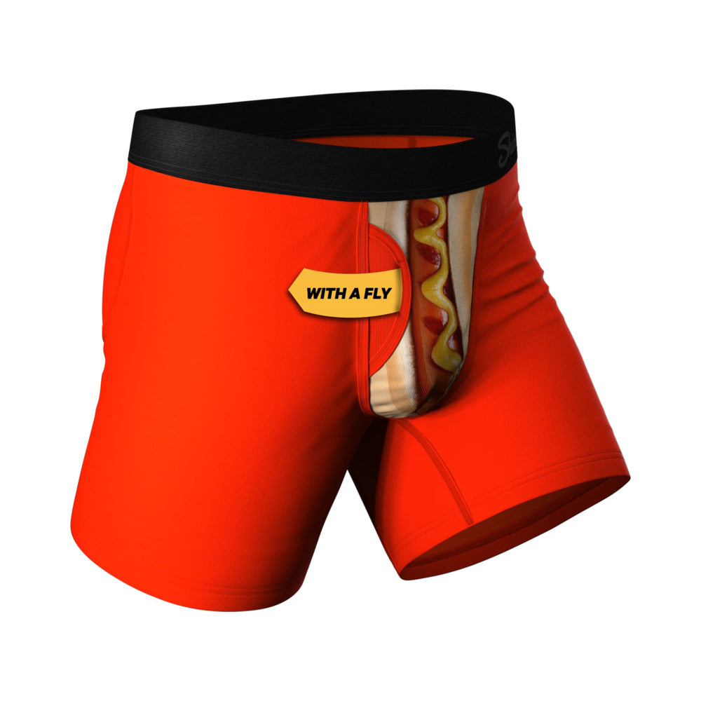 Shinesty The Coney Islands Hot Dog Ball Hammock Pouch Underwear with Fly 2XL