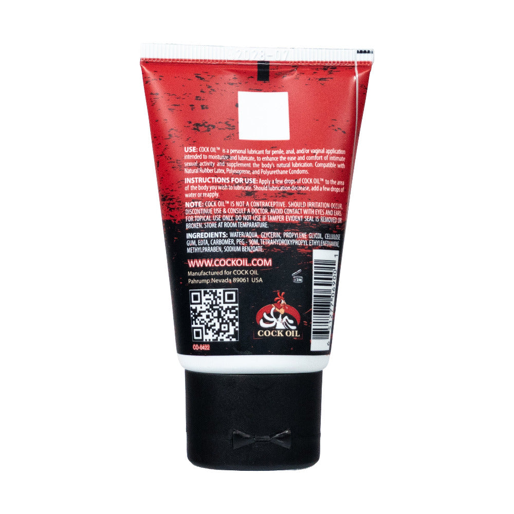 Cock Oil Water-Based Lubricant Squeeze Tube 2 oz.
