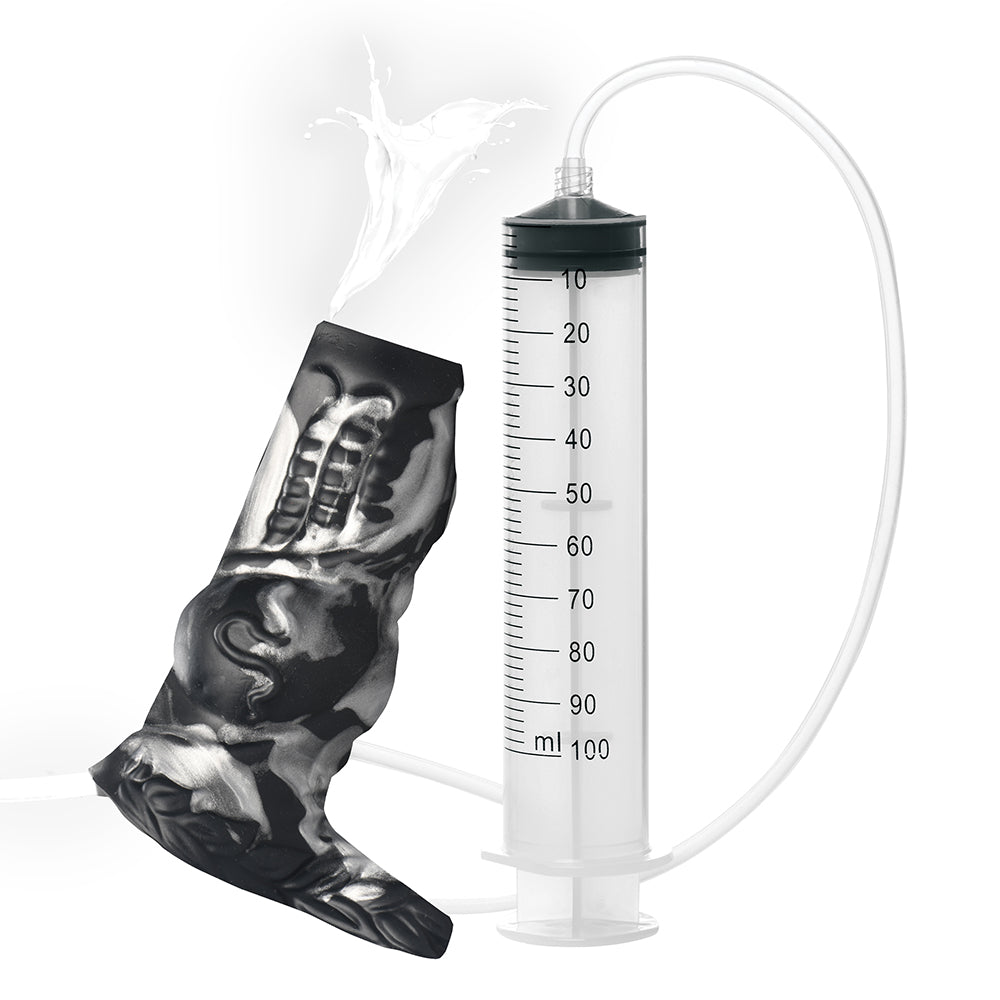 Creature Cocks Night Prowler Squirting Silicone Penis Enhancer Silver