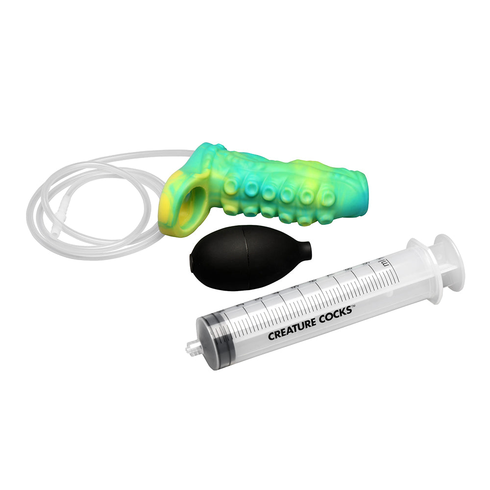 Creature Cocks Siphon Tentacle Squirting Silicone Penis Enhancer Green