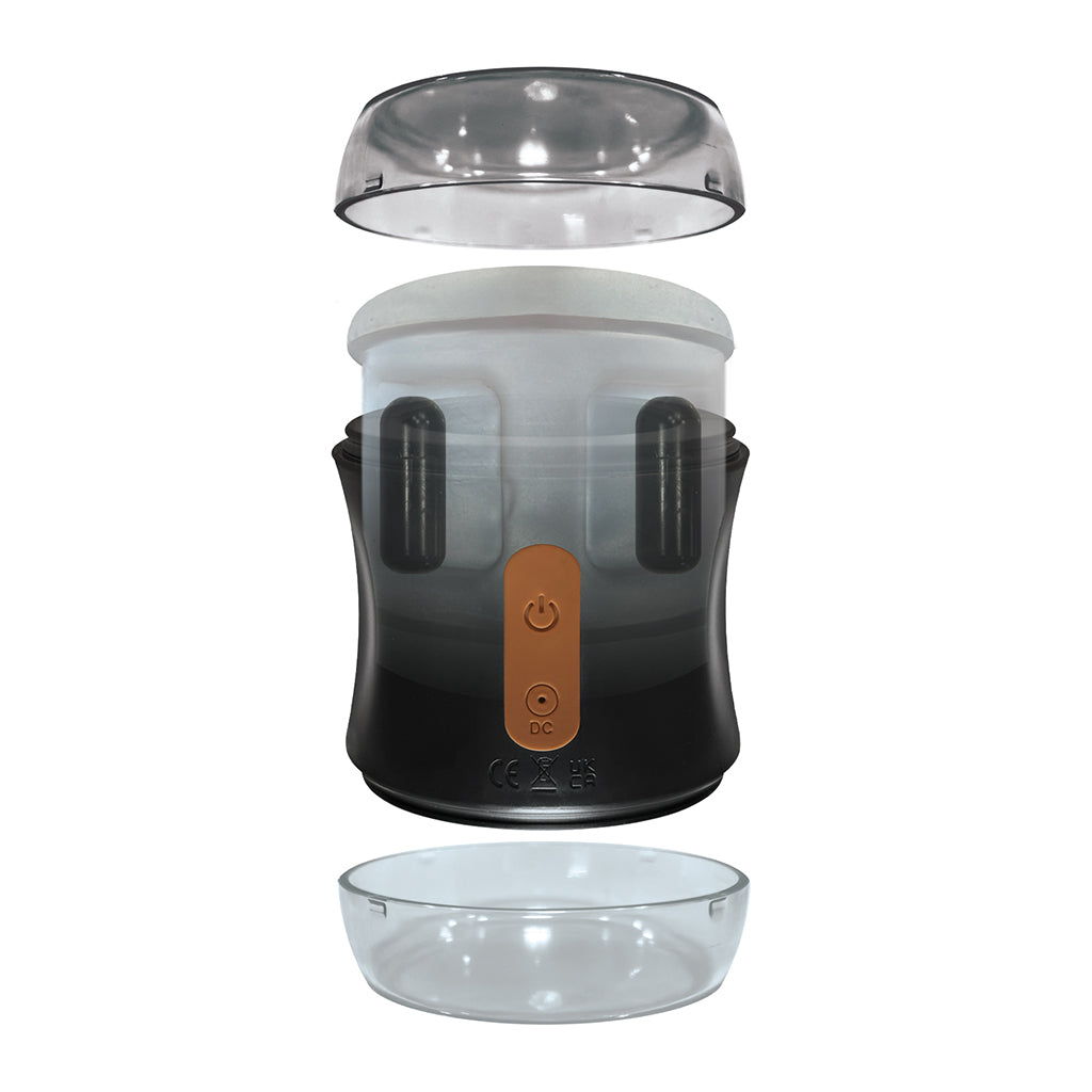 MSTR B8 Clear-View Vibrating Dual End Stroker, Double Play Pro