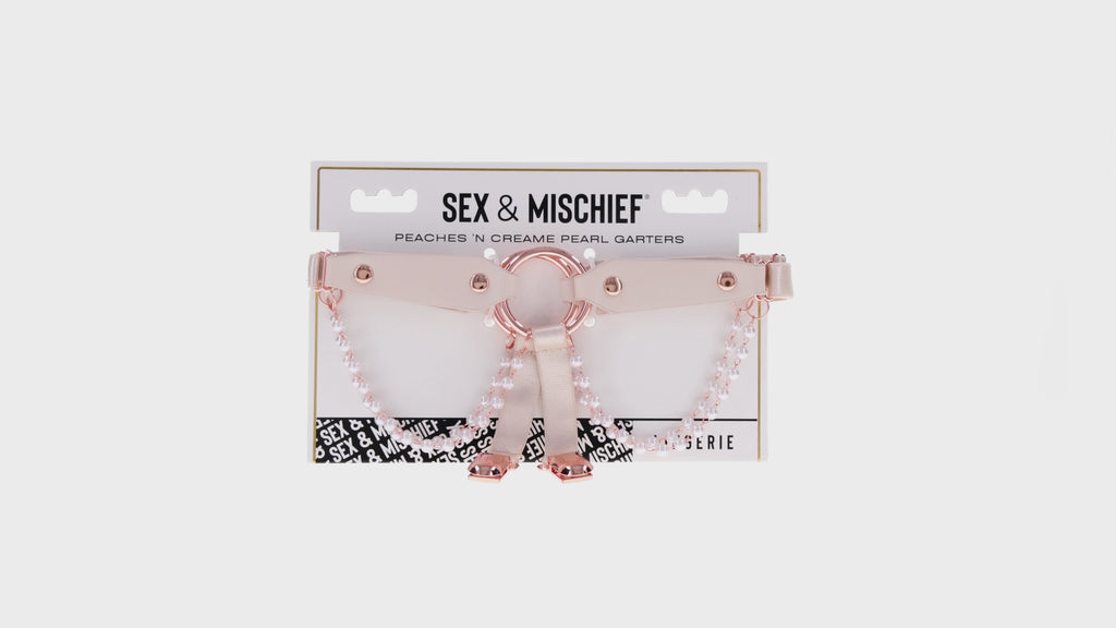 Sportsheets Sex & Mischief Peaches 'n CreaMe Pearl Garters