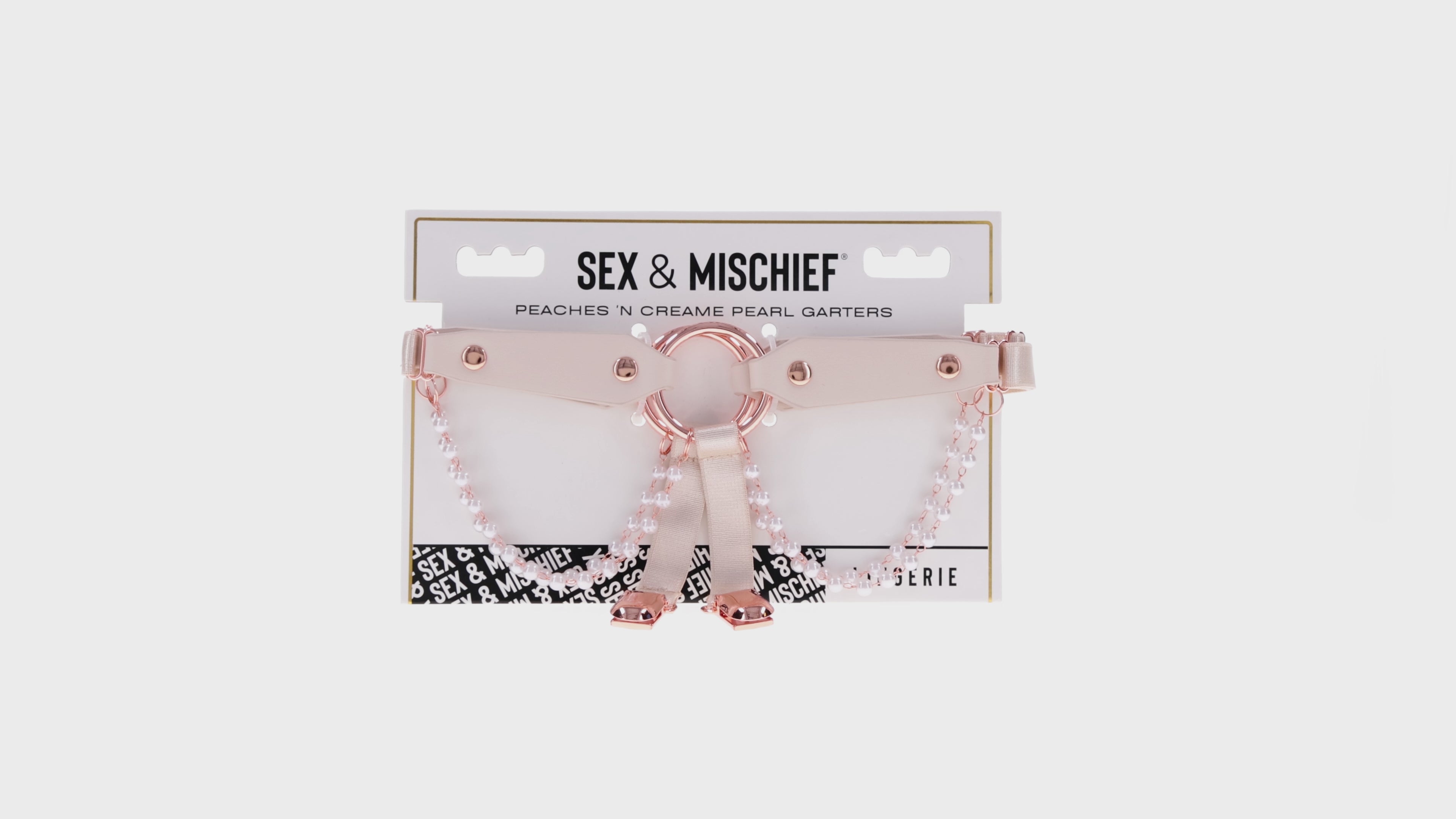 Sportsheets Sex & Mischief Peaches 'n CreaMe Pearl Garters